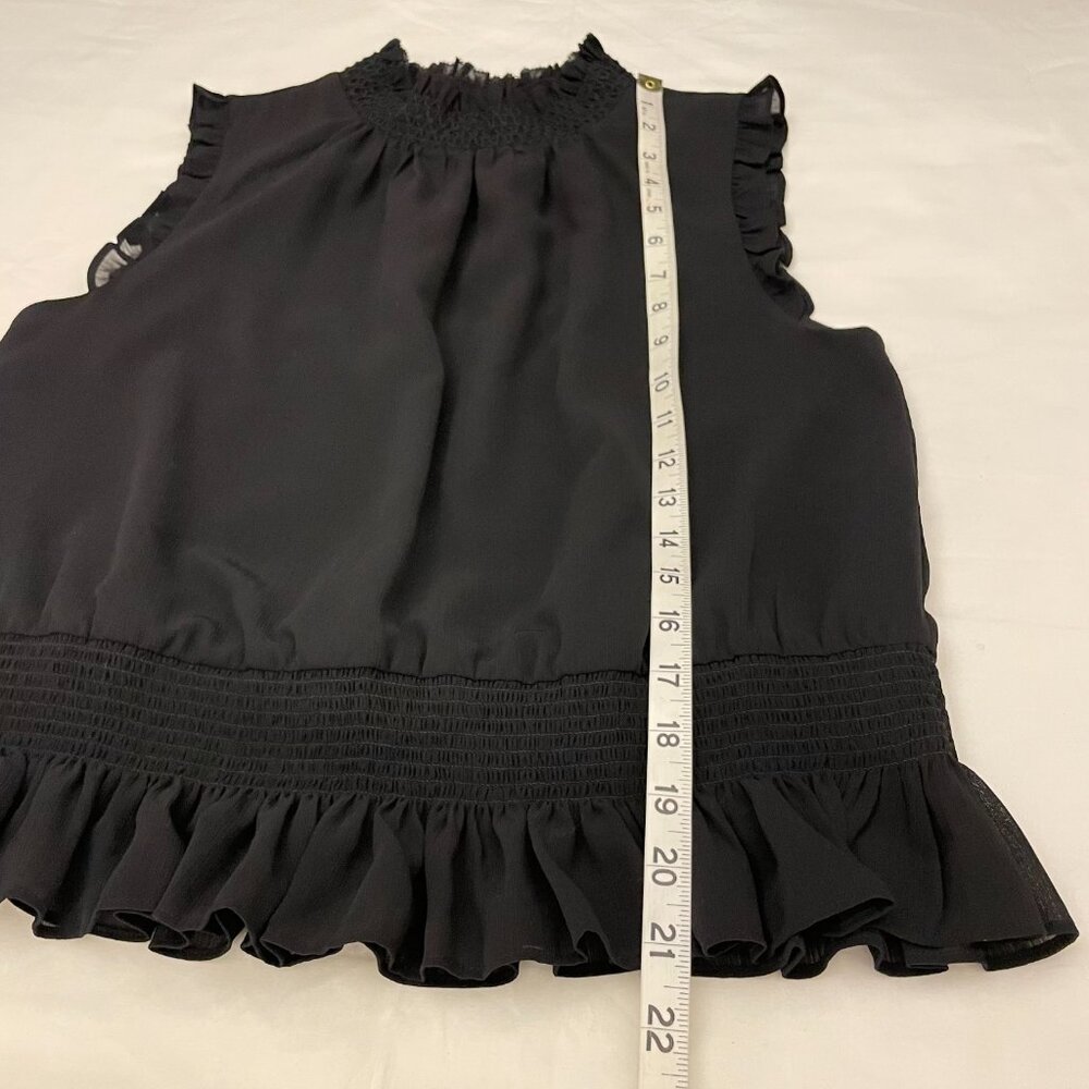J. Crew Sleeveless Blouse Ruffled Smocked Neck and Waist - Picture 11 of 12